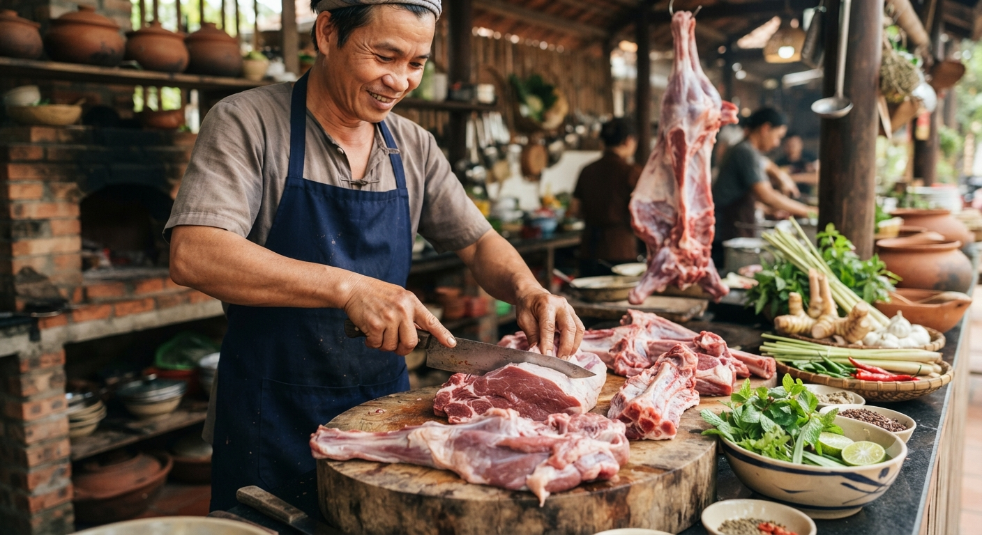 Nguyên liệu: Thịt dê tươi ngon và nguồn gốc